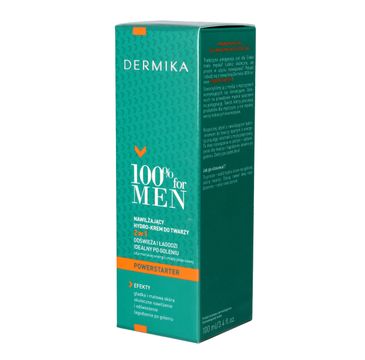 Dermika 100% for Men nawilżający hydro-krem do twarzy idealny po goleniu 100 ml
