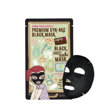 Dewytree Premium Synake Black Sheet Mask liftingująca maska w płachcie z neuropeptydem SYN-AKE® (30 g)