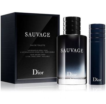 Dior Sauvage zestaw woda toaletowa spray 100ml + miniatura wody toaletowej spray 10ml