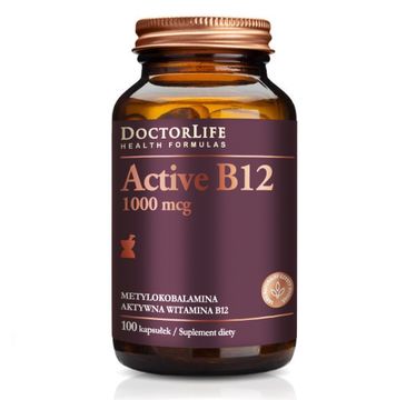 Doctor Life Active B12 aktywna witamina B12 1000mcg metylokobalamina aktywna witamina B12 suplement diety 100 kapsułek