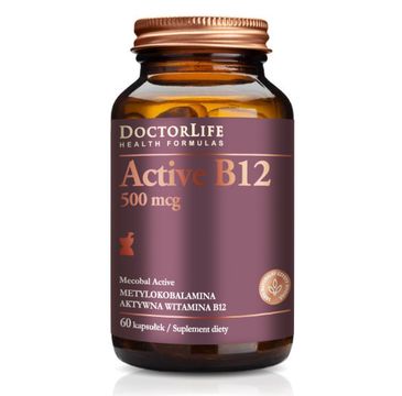 Doctor Life Active B12 aktywna witamina B12 500mg suplement diety 60 kapsułek