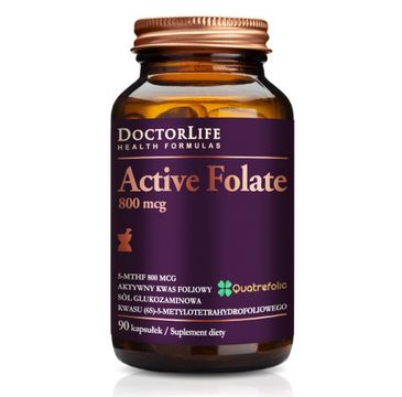 Doctor Life Active Folate aktywny kwas foliowy 800mcg suplement diety 90 kapsułek