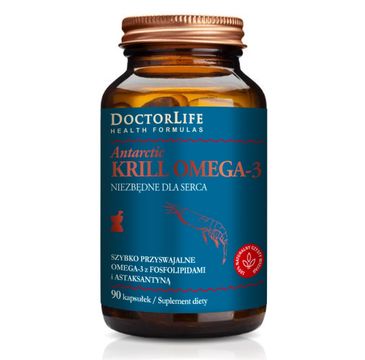 Doctor Life Antarctic Krill Omega-3 szybko przyswajalne omega-3 z fosfolipidami i astaksantyną suplement diety 90 kapsułek