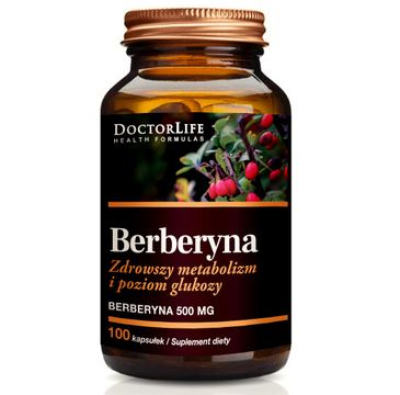 Doctor Life Berberyna 500mg zdrowszy metabolizm i poziom glukozy suplement diety 100 kapsułek