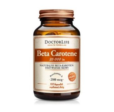 Doctor Life Beta Carotene 25000iu naturalny beta-karoten suplement diety 100 kapsułek