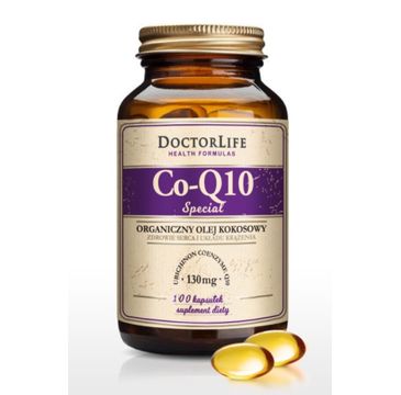 Doctor Life Co-Q10 Special organiczny olej kokosowy 130mg suplement diety 100 kapsułek