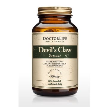 Doctor Life Devil's Claw Extract diabelski szpon czarci pazur 500mg suplement diety 100 kapsułek