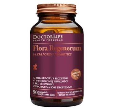 Doctor Life Flora Regenerum Ultra Potent Probiotics 12mld bakterii suplement diety 90 kapsułek