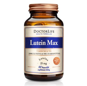 Doctor Life Lutein Max luteina 25mg + zeaksantyna 5mg suplement diety 60 kapsułek