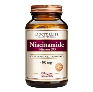 Doctor Life Niacinamide Vitamin B3 amid kwasu nikotynowego 500mg suplement diety 100 kapsułek