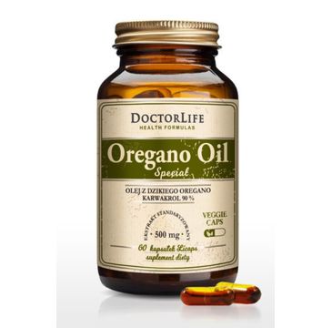 Doctor Life Oregano Oil Special olej z dzikiego oregano karwakrol 90% suplement diety 60 kapsułek