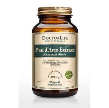 Doctor Life Pau d'Arco Extract ekstrakt z kory wewnętrznej 3750mg suplement diety 90 kapsułek