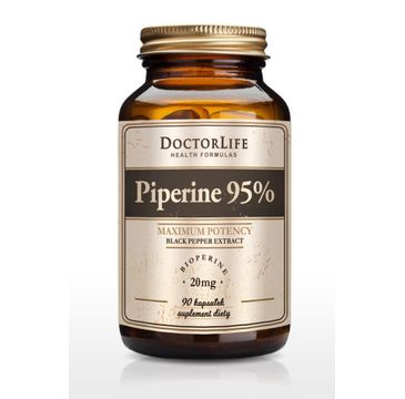 Doctor Life Piperine 95% Black Pepper Extract ekstrakt z czarnego pieprzu 20mg suplement diety 90 kapsułek