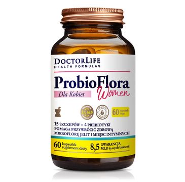 Doctor Life ProbioFlora Women probiotyki dla kobiet 14 szczepów & 4 prebiotyki suplement diety (60 kapsułek)