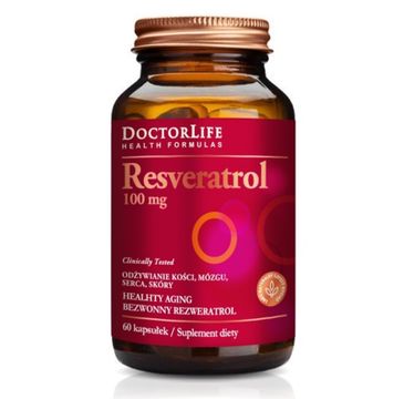 Doctor Life Resveratrol Healthy Aging bezwonny trans-rezweratrol 100mg suplement diety 60 kapsułek