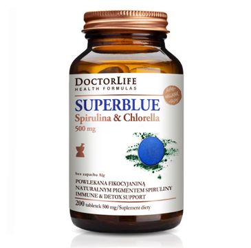 Doctor Life Superblue Spirulina & Chlorella 500mg suplement diety 200 tabletek
