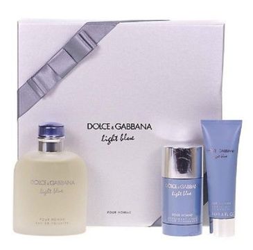 Dolce&Gabbana Light Blue Pour Homme zestaw woda toaletowa spray 200ml + żel pod prysznic 50ml + dezodorant sztyft 75ml
