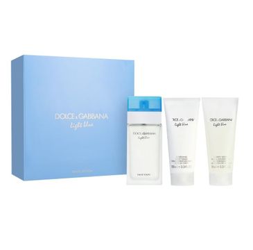 Dolce&Gabbana Light Blue Women Travel Edition zestaw prezentowy woda toaletowa spray 100 ml + krem do ciała 100 ml + żel pod prysznic 100 ml