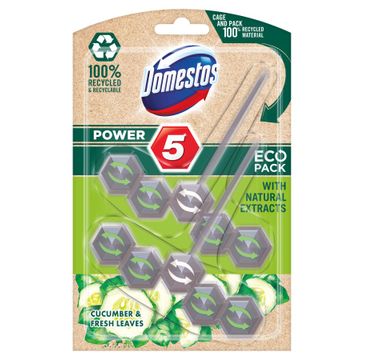 Domestos Power 5 Eco Cucumber & Fresh Leaves kostka zapachowa do toalet (2x 55g)
