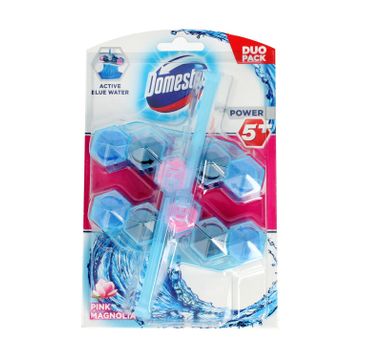 Domestos – Power 5 Kostka zapachowa do toalet Active Blue Water różowa Magnolia (2x53 g)