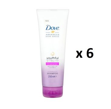 Dove Advanced Hair Series Youthful Vitality Shampoo szampon do włosów osłabionych bez połysku 6x250ml