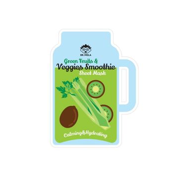 Dr. Mola – Green Fruits & Veggies Smoothie Sheet Mask maseczka w płachcie kojąco-nawilżająca (23 ml)