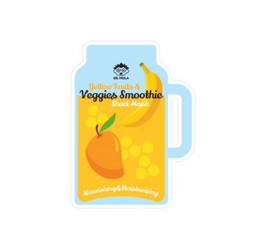 Dr. Mola – Yellow Fruits & Veggies Smoothie Sheet Mask maseczka w płachcie odżywczo-nawilżająca (23 ml)