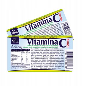 Dr Vita Witamina C 100 mg suplement diety o smaku cytrynowym (30 tabletek)