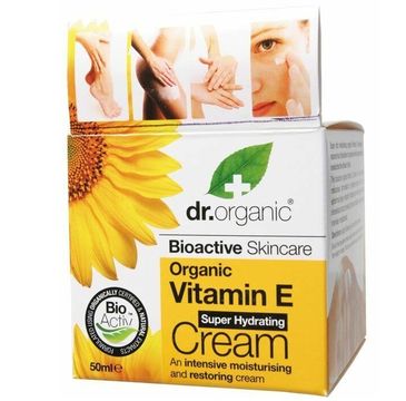 Dr.Organic Vitamin E Super Hydrating Cream intensywnie nawilżająco-regenerujący krem do skóry normalnej i suchej 50ml