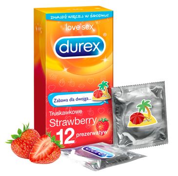 Durex Extra Safe prezerwatywy Strawberry Emoji (12 szt.)