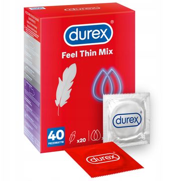 Durex Feel Thin Mix prezerwatywy cienkie 40 szt