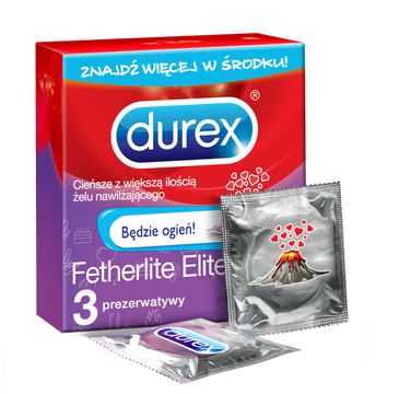 Durex Fetherlite Elite prezerwatywy cienkie Emoji (3 szt.)
