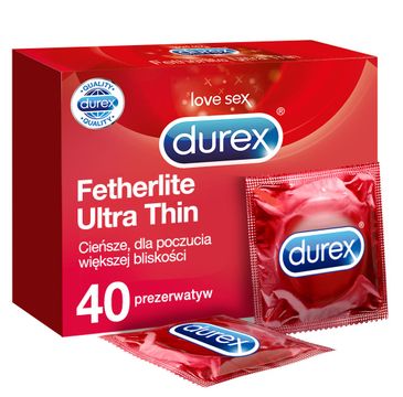 Durex Fetherlite Ultra Thin prezerwatywy cienkie zestaw (40 szt.)