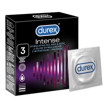 Durex Intense prezerwatywy prążkowane z wypustkami (3 szt.)