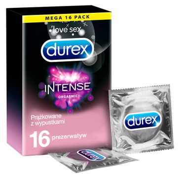Durex Intense prezerwatywy prążkowane z wypustkami Orgasmic (16 szt.)