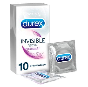 Durex Invisible prezerwatywy dodatkowo nawilżane cienkie (10 szt.)
