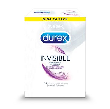 Durex Invisible prezerwatywy dodatkowo nawilżane cienkie (24 szt.)