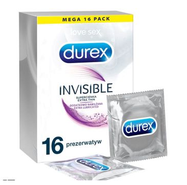 Durex Invisible prezerwatywy dodatkowo nawilżane - cienkie (16 szt.)