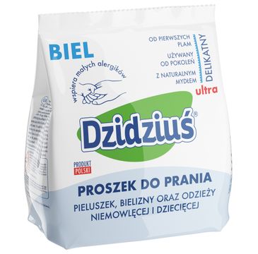 Dzidziuś Proszek do prania pieluszek, bielizny, odzieży niemowlęcej Biel 850g