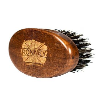 Ronney Wooden Beard Brush drewniana szczotka do brody z naturalnego włosia Mała Ciemna (1 szt.)