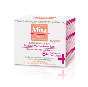 MIXA – Krem nawilżający przeciw zaczerwienieniom do skóry wrażliwej i reaktywnej (50 ml)