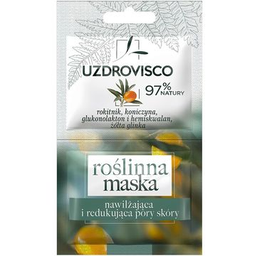 Uzdrovisco roślinna maska do twarzy nawilżająca i redukująca pory skóry Rokitnik i Koniczyna (10 ml)