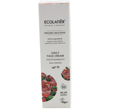 Ecolatier Organic Wild Rose krem do twarzy przeciwstarzeniowy SPF15 (50 ml)