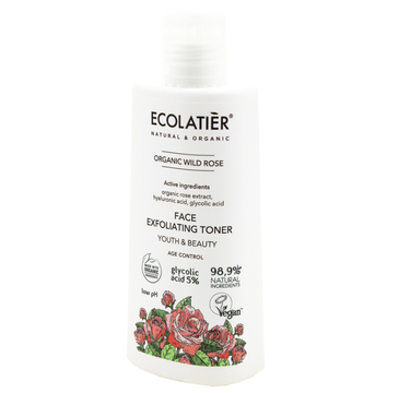 Ecolatier Organic Wild Rose tonik do twarzy złuszczający (100 ml)