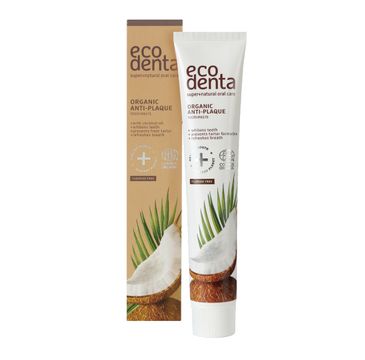 Ecodenta Certified Organic Anti-Plaque Toothpaste przeciwdziałająca płytce nazębnej pasta do zębów z olejem kokosowym (75 ml)