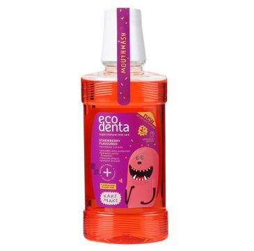 Ecodenta Strawberry Flavoured Mouthwash For Kids płyn do płukania jamy ustnej dla dzieci o smaku truskawkowym (250 ml)