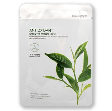 BeauuGreen Antioxidant Green Tea Essence Mask antyoksydacyjna maseczka do twarzy Zielona Herbata (23 g)