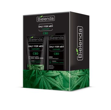 Bielenda Only for Men Cannabis zestaw prezentowy krem do twarzy nawilżający (50 ml) + pasta głęboko oczyszczająca 3w1 (150 ml)