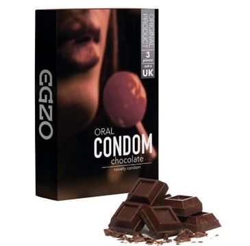 Egzo Oral Condom smakowe prezerwatywy Chocolate (3 szt.)