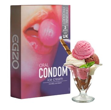 Egzo Oral Condom smakowe prezerwatywy Ice Cream (3 szt.)